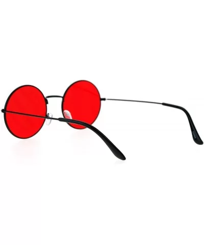 Retro Vintage Flat Color Circle Round Lens Sunglasses - Black Red - CE12MZ451PC $8.27 Square