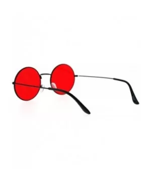 Retro Vintage Flat Color Circle Round Lens Sunglasses - Black Red - CE12MZ451PC $8.27 Square