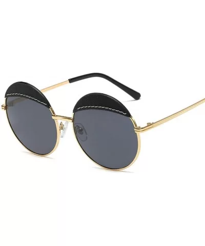 2020 New Fashion Metal Sunglasses Ladies Round Frame Sunglasses Retro Tide Black Red Sun Glasses - Black - CF192ZG3COT $9.03 ...