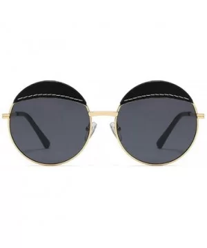 2020 New Fashion Metal Sunglasses Ladies Round Frame Sunglasses Retro Tide Black Red Sun Glasses - Black - CF192ZG3COT $9.03 ...