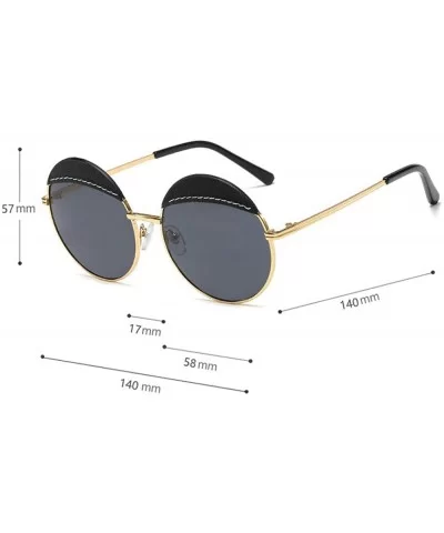 2020 New Fashion Metal Sunglasses Ladies Round Frame Sunglasses Retro Tide Black Red Sun Glasses - Black - CF192ZG3COT $9.03 ...