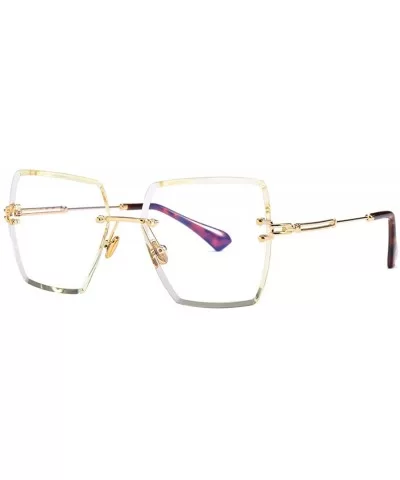 Fashion Men women Oversized Frameless Candy color Sunglasses UV400 - White - C718NO0K79W $6.89 Oversized