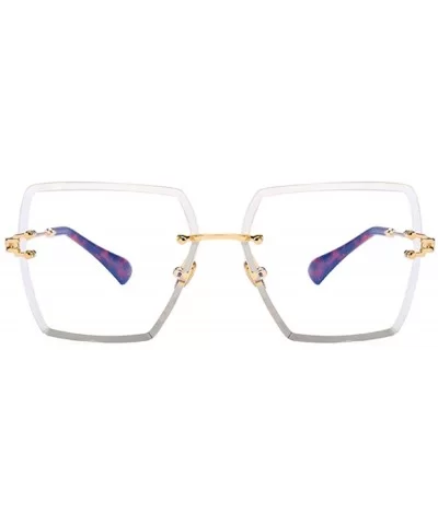 Fashion Men women Oversized Frameless Candy color Sunglasses UV400 - White - C718NO0K79W $6.89 Oversized