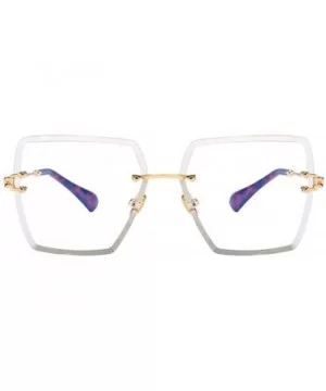 Fashion Men women Oversized Frameless Candy color Sunglasses UV400 - White - C718NO0K79W $6.89 Oversized