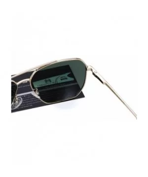 Ultra Lightweight Rectangular Men's Polarized Sunglasses for Men 100% UV protection S8211 - Gold&green - CV18KKUYDDE $15.17 R...