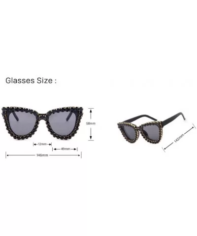 Fashionable Oversized Rhinestone Sunglasses with Retro Personality with Diamond Sunglasses - 4 - CK190HDTTR9 $34.25 Oversized