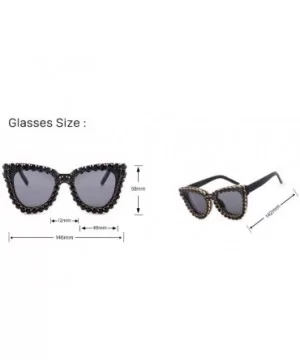 Fashionable Oversized Rhinestone Sunglasses with Retro Personality with Diamond Sunglasses - 4 - CK190HDTTR9 $34.25 Oversized