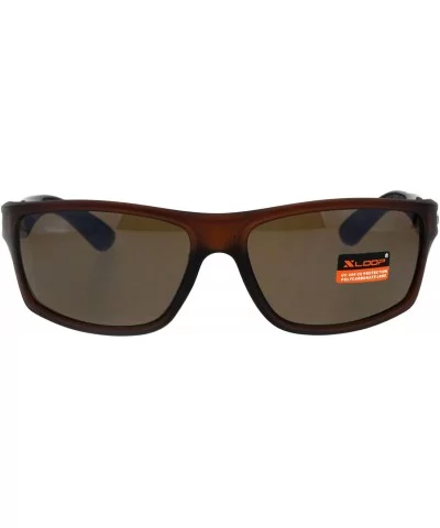 Xloop Sports Fashion Mens Sunglasses Rectangular Frame UV 400 - Brown (Brown) - C618H0MUMZY $8.75 Sport