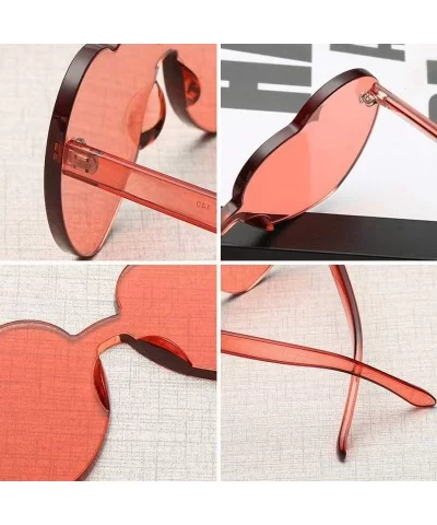 Heart Shaped Sunglasses for Women Transparent UV Protection Frameless Love Party Rimless Sunglasses Glasses - CQ1903NCGLS $6....