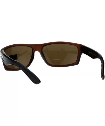 Xloop Sports Fashion Mens Sunglasses Rectangular Frame UV 400 - Brown (Brown) - C618H0MUMZY $8.75 Sport