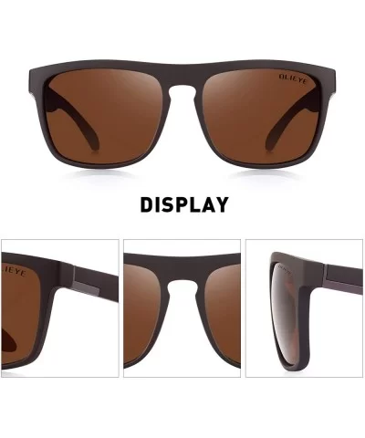 Vintage Polarized Sunglasses for Women&Men 100% UV Protection Fashion Square Oversized Sunglasses - Brown - C518Z3AS6W4 $11.1...