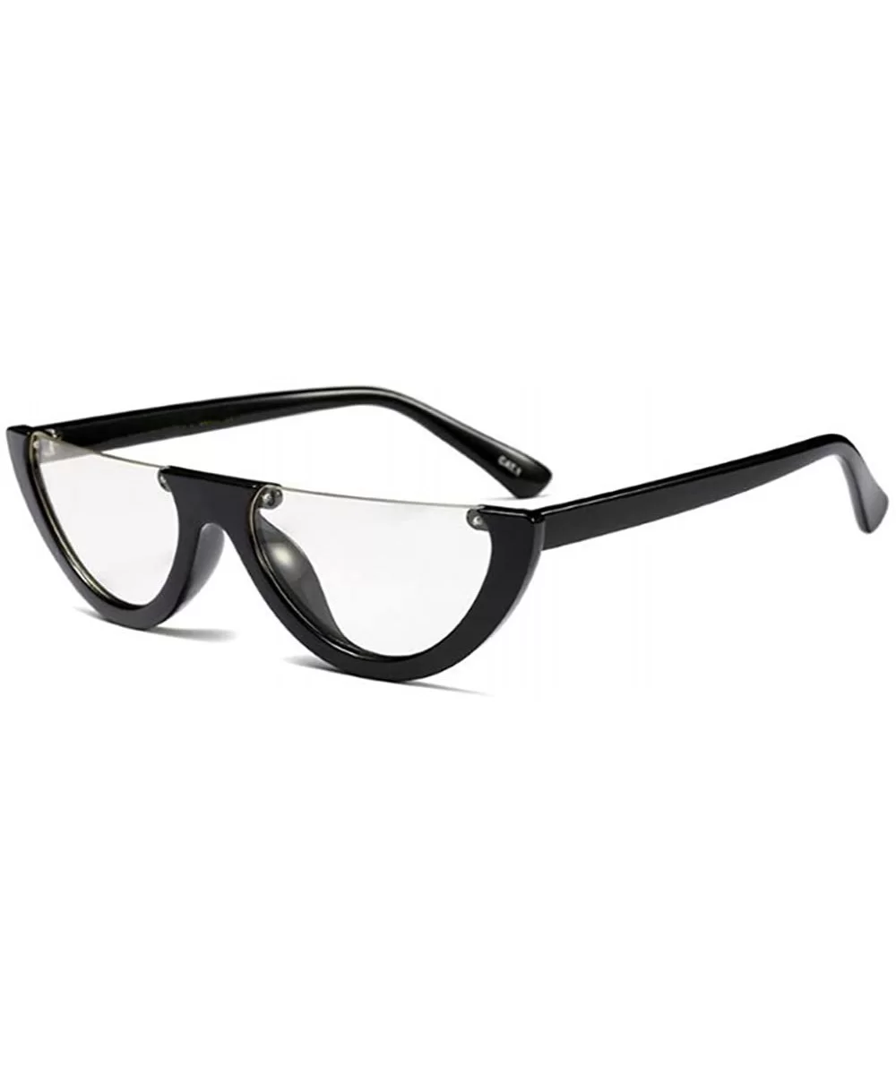 Classic Half Frame Cat Eye Sunglasses Mod Style For Men Women - C5 - CW18CN4QDU2 $22.62 Goggle