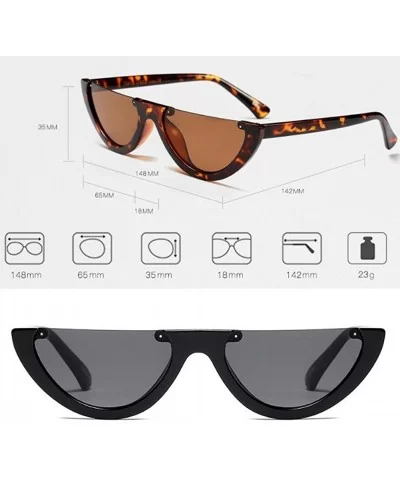 Classic Half Frame Cat Eye Sunglasses Mod Style For Men Women - C5 - CW18CN4QDU2 $22.62 Goggle