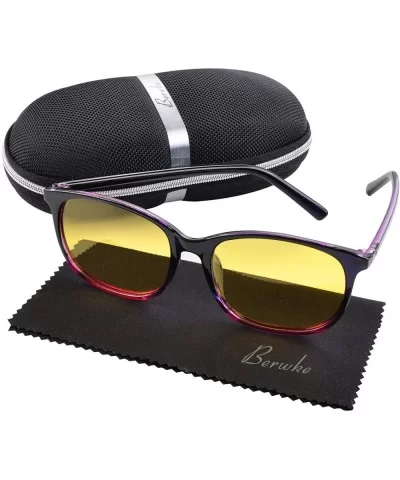 Night Driving Glasses Polarized Anti Glare Rainy Safe Night Glasses - Purple - CR189YRLSHC $7.12 Sport