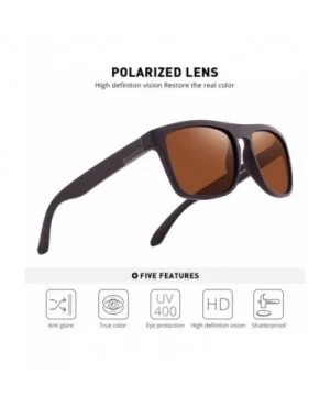 Vintage Polarized Sunglasses for Women&Men 100% UV Protection Fashion Square Oversized Sunglasses - Brown - C518Z3AS6W4 $11.1...