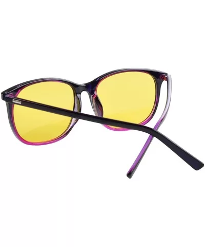 Night Driving Glasses Polarized Anti Glare Rainy Safe Night Glasses - Purple - CR189YRLSHC $7.12 Sport