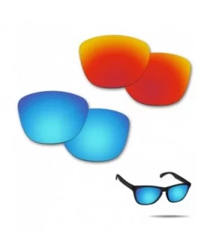 Anti-Saltwater Polarized Replacement Lenses Frogskins Sunglasses 2 Pairs Packed - Fire Red & Ice Blue - CQ182DU8CGU $18.35 Sport