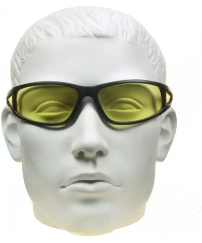 Yellow Bifocal Safety Reader Glasses Sport Wrap Night Vision Computer - Matte Black Yellow Lens - C1192T7ZLAA $13.66 Wrap