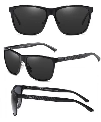 Men's Sports Polarized Al-Mg Metal Frame Sunglasses UV Protection Sunglasses for Men 8200 - Black - C3189HRN5EN $23.21 Sport