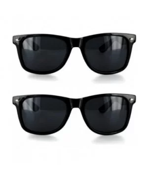 Men Women Black Sunglasses Dark lens Retro Vintage (2Pack-Black/Dark- 55mm) - CB119SRFT59 $5.96 Aviator