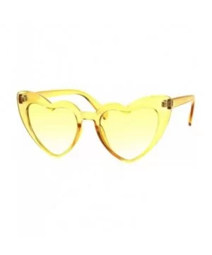 Womens Translucent Heart Shape Valentines Plastic Cat Eye Sunglasses - Yellow - CQ18HZ4KX29 $8.49 Cat Eye