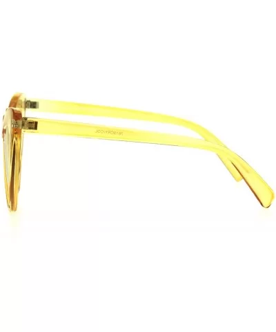 Womens Translucent Heart Shape Valentines Plastic Cat Eye Sunglasses - Yellow - CQ18HZ4KX29 $8.49 Cat Eye