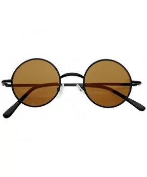 Women Men Round Glasses Metal Frame UV Protected Retro Vintage Fashion - Black/Brown - CE186LR6SCS $5.55 Aviator