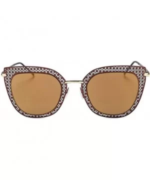 Womens Designer Rhinestones Sunglasses (100% UVB/UVA) - 86018 C3 Gold Brown - CK11JYS1G6N $10.07 Aviator