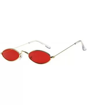 Small Oval Sunglasses Sunglasses Oval Sunglasses Small Metal Frame Candy Colors - C - C118XRURXZS $4.37 Oval