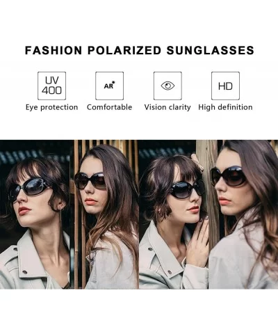 Classic Oversized Sunglasses for Women Polarized 100% UV400 Protection Lenses Ladies Fashion Retro HD Sun Glasses - CZ195Y64D...