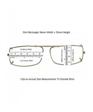 Slim Rectangle Polarized Clip on Sunglasses - Pewter-polarized Gray Lens - CP189OLWQH4 $11.87 Round