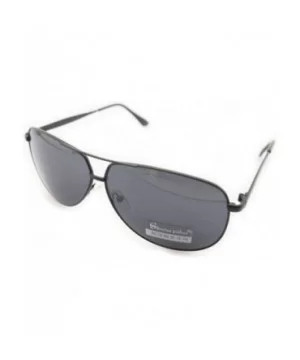 8132 Unisex Aviator Sunglasses - Metal Frame - Width 132 mm - Black Frame with Grey Lenses - Black - CL182Z8ASWG $18.66 Aviator