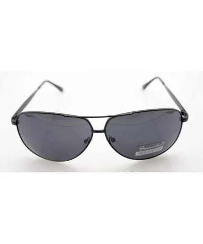 8132 Unisex Aviator Sunglasses - Metal Frame - Width 132 mm - Black Frame with Grey Lenses - Black - CL182Z8ASWG $18.66 Aviator