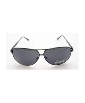 8132 Unisex Aviator Sunglasses - Metal Frame - Width 132 mm - Black Frame with Grey Lenses - Black - CL182Z8ASWG $18.66 Aviator