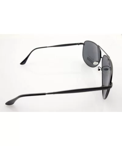 8132 Unisex Aviator Sunglasses - Metal Frame - Width 132 mm - Black Frame with Grey Lenses - Black - CL182Z8ASWG $18.66 Aviator