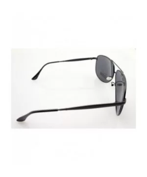 8132 Unisex Aviator Sunglasses - Metal Frame - Width 132 mm - Black Frame with Grey Lenses - Black - CL182Z8ASWG $18.66 Aviator