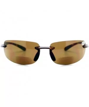 Bifocal Magnification Lens Sunglasses Rimless Rectangular Fashion UV 400 - Tortoise - CZ188YSX3D0 $9.06 Wrap