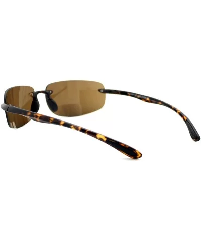 Bifocal Magnification Lens Sunglasses Rimless Rectangular Fashion UV 400 - Tortoise - CZ188YSX3D0 $9.06 Wrap