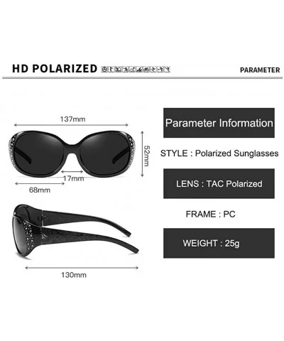 Polarized Gradient Sunglasses-Fashion Women Owersized Sun Glasses-Driving Goggle - A - C5190ED049M $27.93 Oval