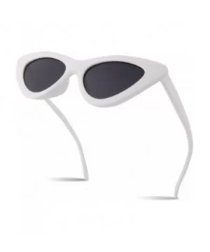 50s Cute Cat Eye Sunglasses Retro Sexy Mod Style Tinted Sun Glasses SR016 - A White Frame Grey Lens - CX18NO7E4A3 $8.62 Goggle