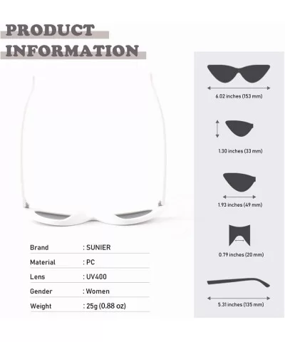 50s Cute Cat Eye Sunglasses Retro Sexy Mod Style Tinted Sun Glasses SR016 - A White Frame Grey Lens - CX18NO7E4A3 $8.62 Goggle