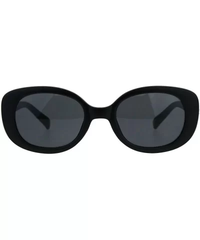 Womens Rectangular Mod Designer Plastic Fashion Sunglasses - Matte Black - CB189U7206E $6.63 Rectangular