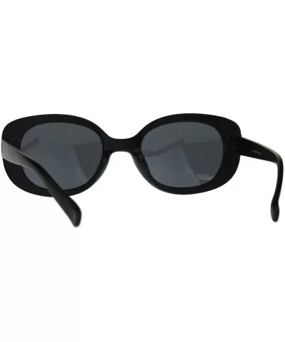 Womens Rectangular Mod Designer Plastic Fashion Sunglasses - Matte Black - CB189U7206E $6.63 Rectangular