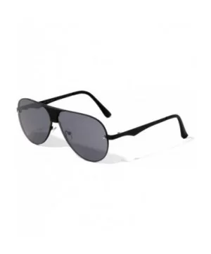 Round One Piece Aviator Bridge Shield Sunglasses - Black - CN19768K7X4 $13.82 Aviator