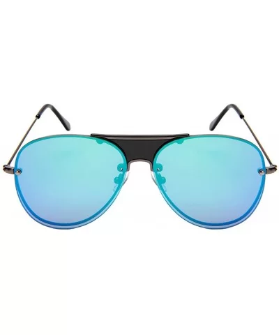 Men's Modern Aviators w/Color Mirror Lens 1204-FLREV - Gunmetal Black - CC183KIM980 $8.73 Aviator