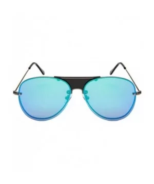 Men's Modern Aviators w/Color Mirror Lens 1204-FLREV - Gunmetal Black - CC183KIM980 $8.73 Aviator