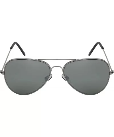 Classic Military Style Color Mirrored Aviator Sunglasses for Men Women Cleaning Pouch Included - C218OYE2EUL $8.10 Aviator