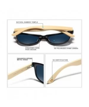 Handmade Polarized Sunglasses Women Men Natural Bamboo Colorful Lens Frame - Red bamboo - C0194OS0SZM $34.37 Goggle