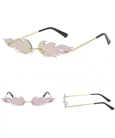 Fashion Man Women Irregular Shape Sunglasses Glasses Vintage Retro Style Metal Sunglasses - Gold&purple - C518UILOHZA $6.07 Oval