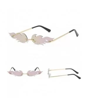 Fashion Man Women Irregular Shape Sunglasses Glasses Vintage Retro Style Metal Sunglasses - Gold&purple - C518UILOHZA $6.07 Oval